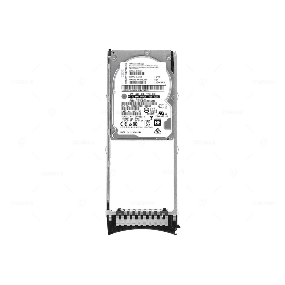 01AC598 IBM HDD 1.8TB 10K SAS 12G 2.5" SFF FOR IBM STOREWIZE V5000 G1 G2